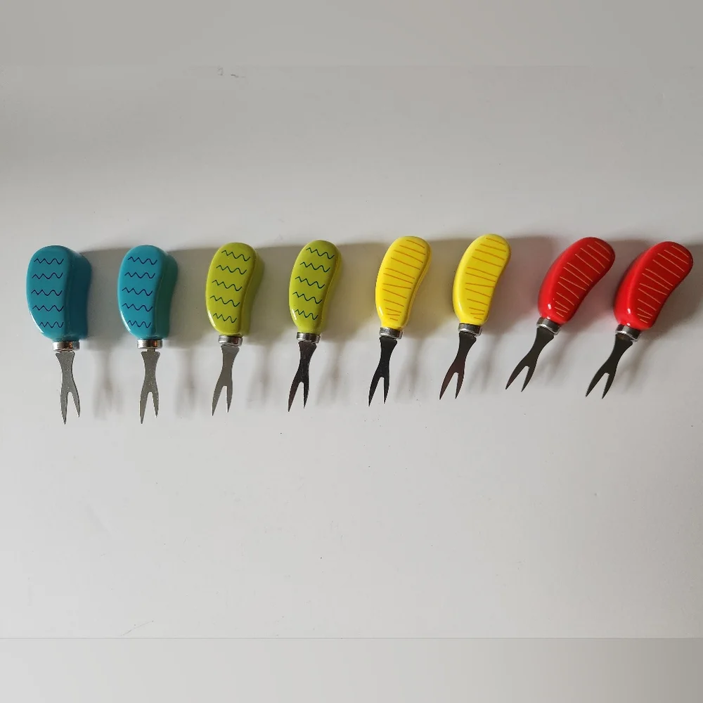 Corn Cob Prongs 4 Pairs (8) Total Colorful